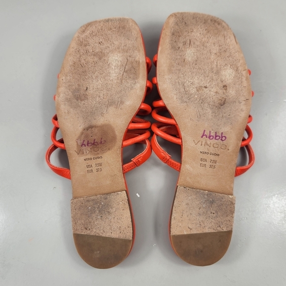 Vince Dae Casual Woven Braided Slip On Thong Sandals Burnt Orchid Orange 7.5M - Picture 13 of 14